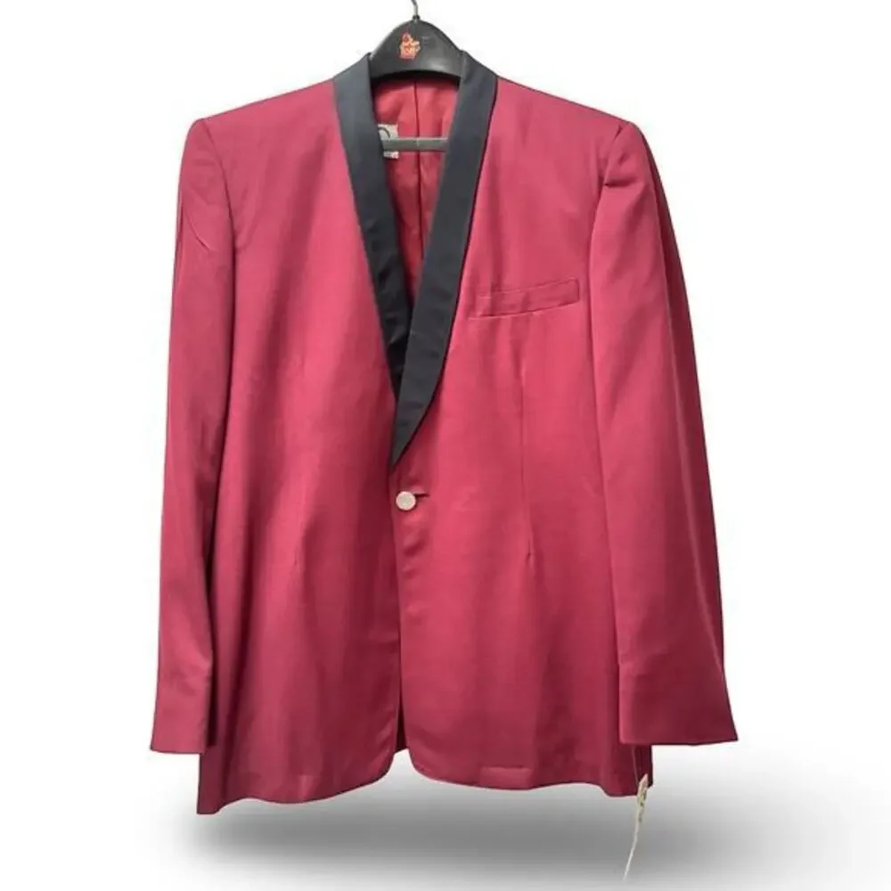 Vintage 1950s Tux Red Wool Tuxedo Blazer Jacket Uniforms by Ostwald 39S Men’s